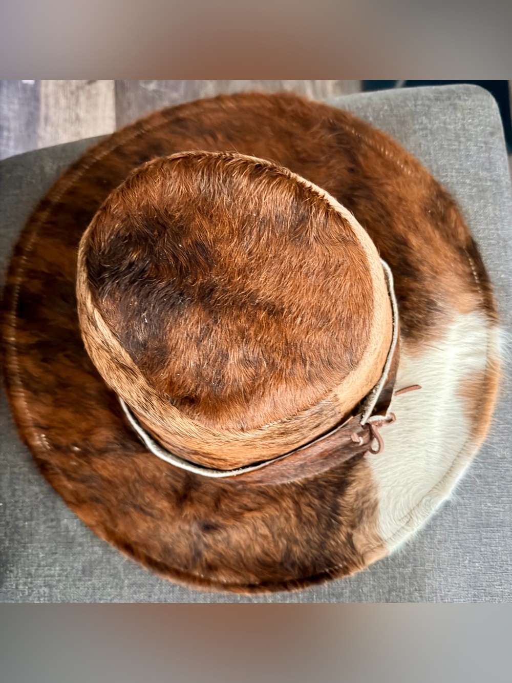 Brown Caw Leather Hat